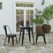 Merrick Lane Dryden Indoor/Outdoor Dining Table, 23.75" Round All Weather Poly Resin Top with Steel Base